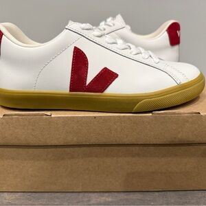 Veja Esplar Logo Leather Sneakers - White Pepper Natural